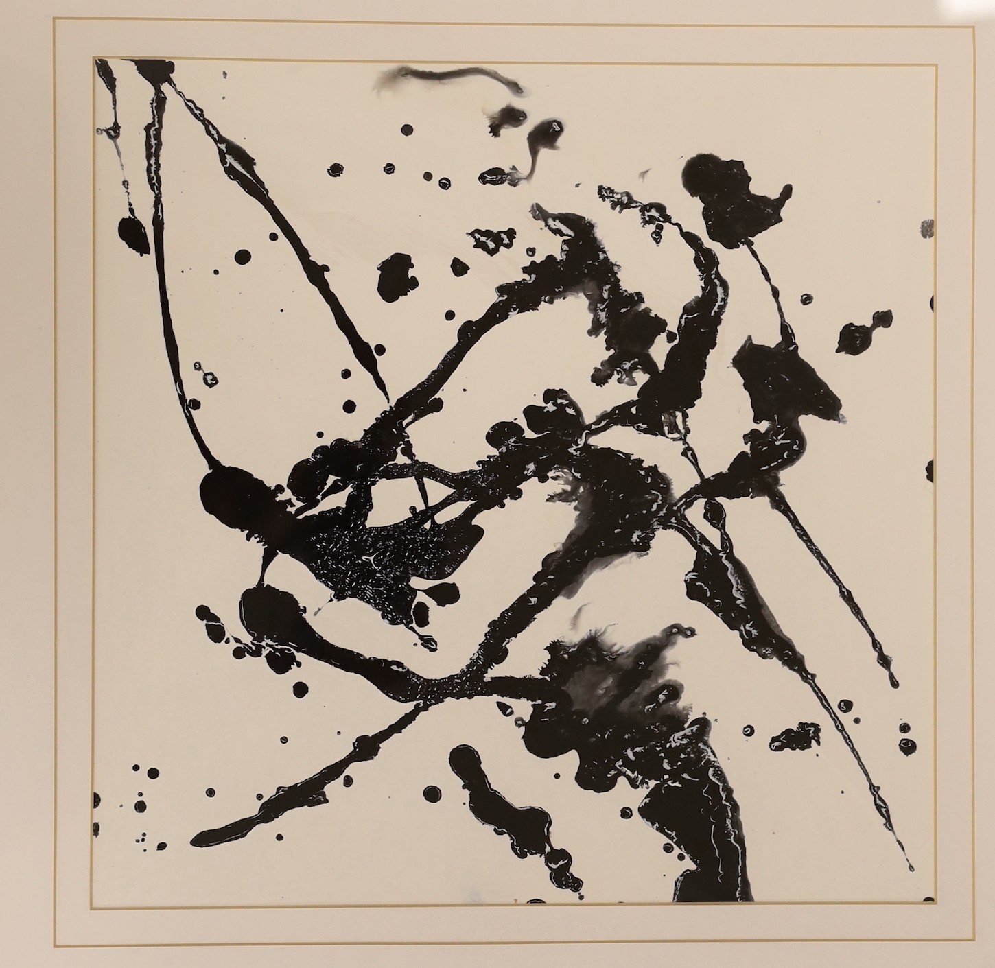 Albert Williams, four acrylics on card, Abstracts, labels verso, 30 x 30cm